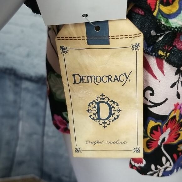 Democracy Womens XS Blouse Top Pink Boho Floral 3/4 Sleeve NEW Hippie - Picture 8 of 14